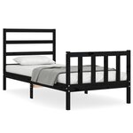 vidaXL Cadre de lit sans matelas noir 100x200 cm bois massif de pin
