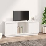 vidaXL Meuble TV Blanc 110 5x35x44 cm Bois de pin massif