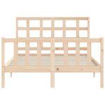 vidaXL Cadre de lit avec tête de lit 140x190 cm bois massif