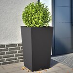 vidaXL Jardinières 2 Pièces noir 45x45x75 cm acier