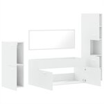 vidaXL Ensemble de meubles salle de bain 4 Pièces blanc bois d'ingénierie