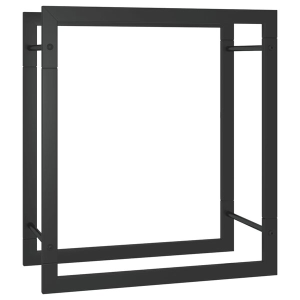 vidaXL Portant de bois de chauffage Noir mat 50x28x56 cm Acier