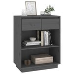vidaXL Armoire console Gris 60x34x75 cm Bois de pin solide