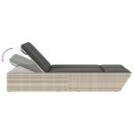 vidaXL Chaise longue double avec coussins gris clair résine tressée