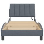 vidaXL Cadre de lit avec LED sans matelas gris foncé 90x190 cm velours