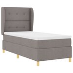 lit à ressort vidaXL avec matelas taupe 90x200 cm en tissu