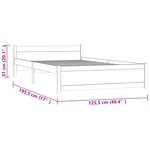 vidaXL Cadre de lit Blanc Bois massif 120x190 cm Petit double