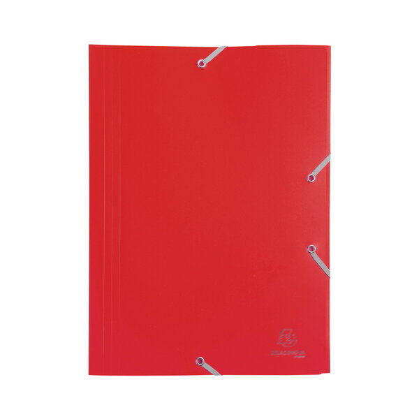 Chemise 3 rabats elastiques 24x32cm polypropylène - rouge