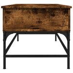 vidaXL Table basse chêne fumé 100x50x45 cm bois d'ingénierie et métal