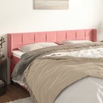 vidaXL Tête de lit avec oreilles Rose 203x16x78/88 cm Velours