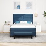 vidaXL Lit avec Sommier et Banquette Bleu 140x200 cm Tissu
