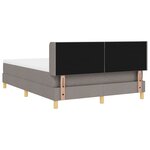 Lit à ressort vidaXL avec matelas taupe 160x200 cm Tissu