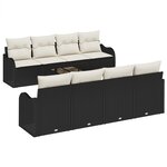 vidaXL Ensemble de Canapés de Jardin 9 Pièces avec Oreillers Noir Rotin Poly