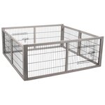 FLAMINGO Clapier pliable avec 2 portes Mel 116x112x45 cm