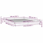 vidaXL Cadre de lit à LED cire marron 180x200 cm bois de pin massif