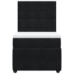 vidaXL Sommier à lattes de lit avec matelas Noir 90x190 cm Velours