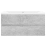 vidaXL Armoire d'évier et lavabo intégré Gris béton Bois d'ingénierie