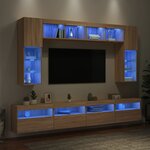 vidaXL Ensemble de meubles TV muraux 8Pièces et lumières LED chêne sonoma