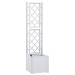 vidaXL Lit surélevé de jardin et treillis et système d'arrosage Blanc