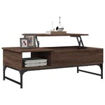 vidaXL Table basse chêne marron 100x50x35cm bois d'ingénierie et métal