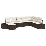 vidaXL Ensemble de canapé de jardin de 8 pièces avec coussins Marron Poly Rotin