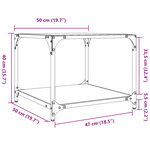 vidaXL Table basse avec dessus en verre noir 50x50x40 cm acier