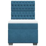 vidaXL Sommier à lattes de lit avec matelas bleu 80x200 cm velours
