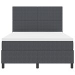 vidaXL Lit à ressorts avec matelas Gris foncé 160 x 200 cm Tissu en velours côtelé