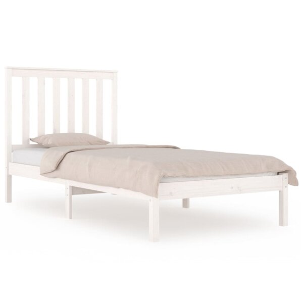 vidaXL Cadre de lit sans matelas blanc bois massif
