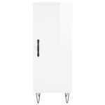 vidaXL Buffet haut Blanc brillant 34 5x34x180 cm Bois d'ingénierie