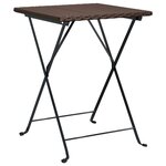 vidaXL Ensemble de bistro pliable 3 Pièces Marron Résine tressée