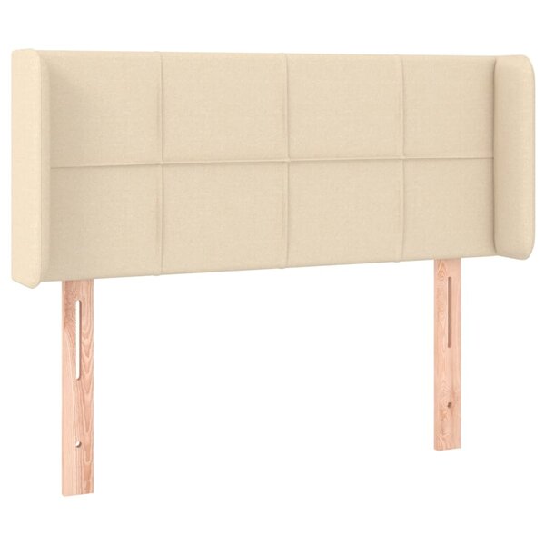 vidaXL Tête de lit avec oreilles Crème 103x16x78/88 cm Tissu