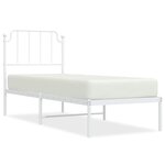 vidaXL Cadre de lit métal avec tête de lit blanc 80x200 cm