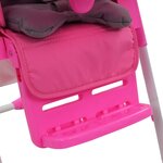 vidaXL Chaise haute pour bébé Rose et gris