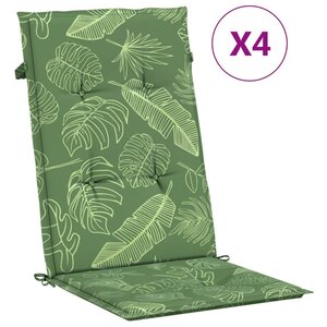vidaXL Coussins de chaise à dossier haut lot de 4 modèle de feuille