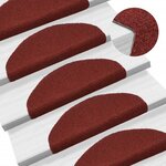 vidaXL Tapis autoadhésifs de marches 5 Pièces Rouge 65x21x4 cm Aiguilleté
