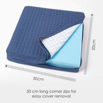 Coussin d'assise déhoussable en coton  Bleu marine - HOMESCAPES