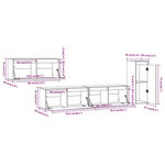 vidaXL Meubles TV 4 Pièces Bois massif de pin