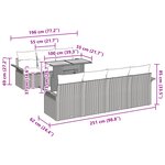 vidaXL Ensemble de canapé de jardin 8 pièces avec coussins gris en poly rotin et acacia
