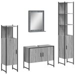 vidaXL Ensemble d'armoires de salle de bain 4 Pièces sonoma gris