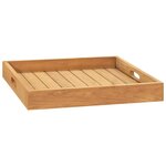 vidaXL Plateau de service 50x50 cm Bois de teck massif