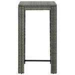 Jeu de bar de jardin 5 pièces avec accoudoirs résine tressée gris 02_0014485