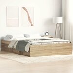 vidaXL Cadre de lit sans matelas chêne sonoma 140x190 cm