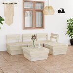 vidaXL Salon de jardin palette 5 Pièces Bois d'épicéa imprégné