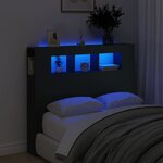 vidaXL Tête de lit à LED noir 120x18 5x103 5 cm bois d'ingénierie