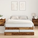 vidaXL Cadre de lit de rangement en bois ancien 135x190 cm