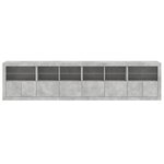 vidaXL Buffet avec lumières LED gris béton 283x37x67 cm