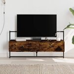 vidaXL Meuble TV mural chêne fumé 100 5x30x51 cm bois d'ingénierie
