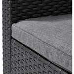 ALLIBERT by KETER - Canap‚ d'angle SanRemo Storage 6 places imitation rotin tressé avec table basse range-coussins - gris graphite