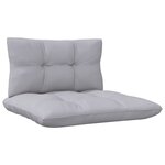 vidaXL Salon de jardin 8 Pièces avec coussins gris Bois de pin